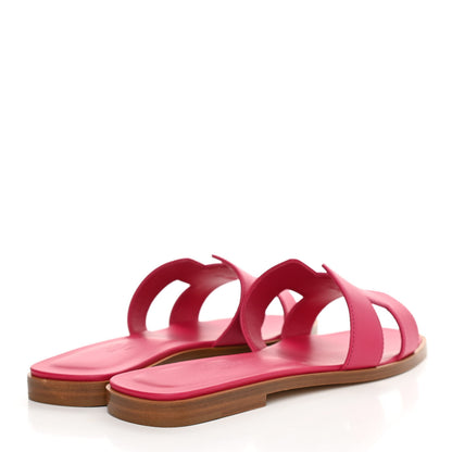 Hermes Calfskin Oran Sandals 37 Rose Sorbet 4 of 9