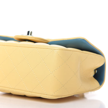 Chanel Lambskin Quilted Mini Rectangular Flap Yellow Blue 7 of 10