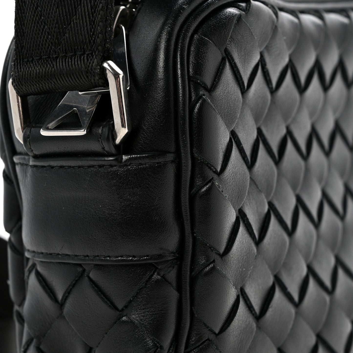 Nappa Intrecciato Small Classic Camera Bag Black