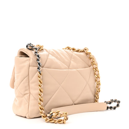Chanel Lambskin Quilted Large Chanel 19 Flap Beige 3 of 11