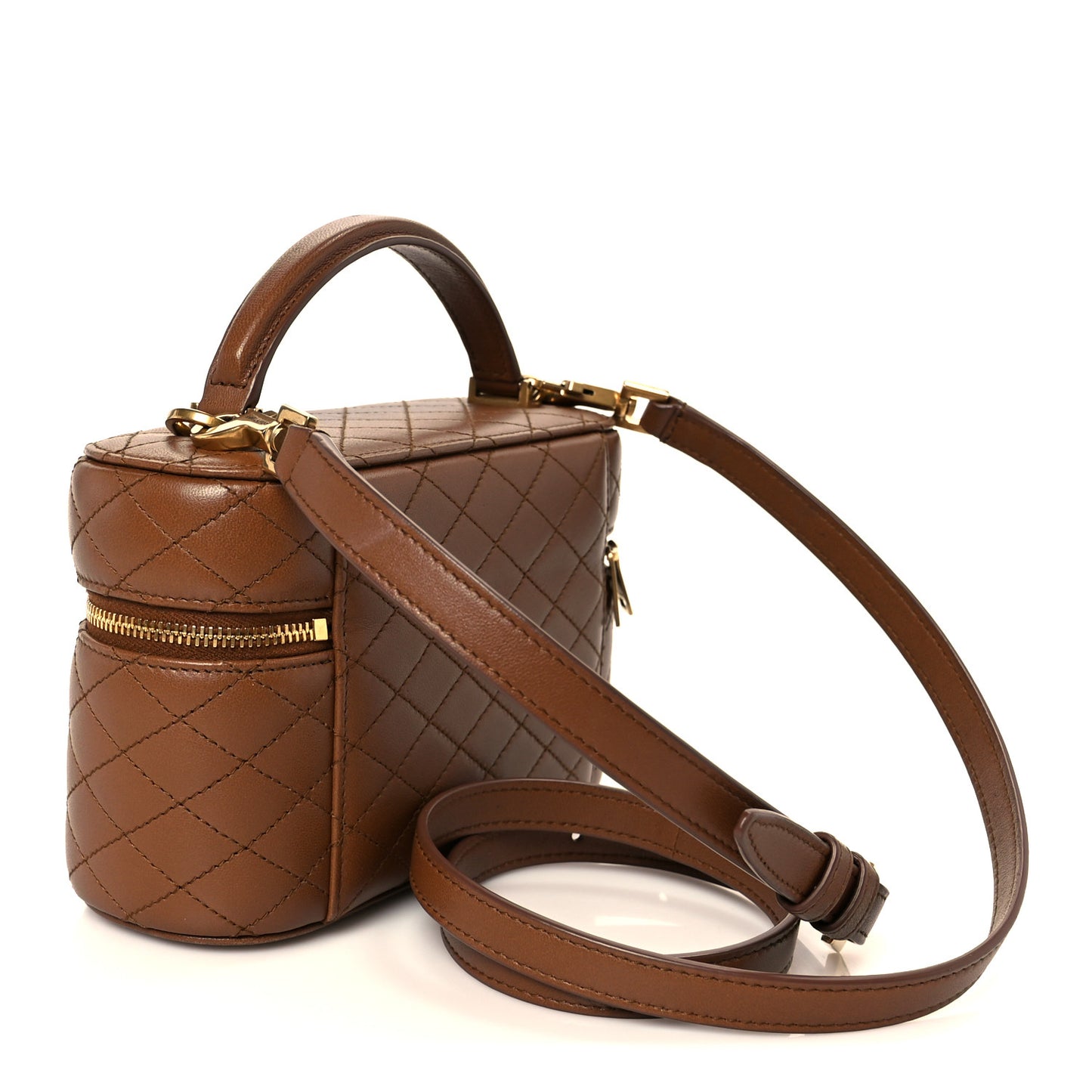 Lambskin Quilted Mini Gaby Vanity Case Fox