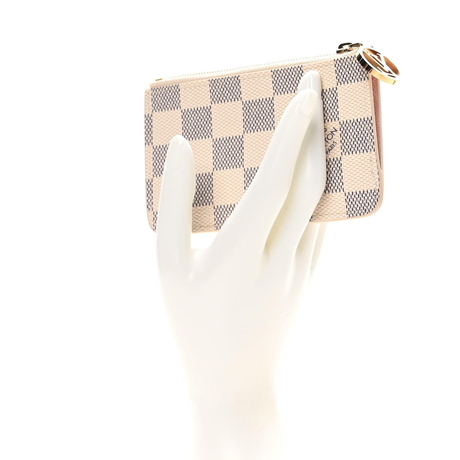Louis Vuitton Damier Azur Zipped Romy Card Holder  Rose Ballerine 2 of 8