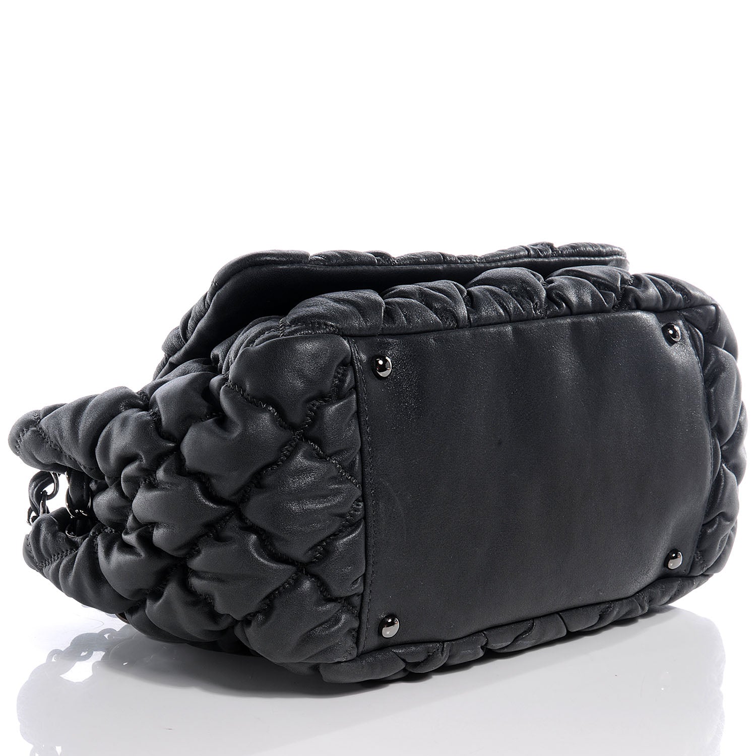 Chanel Iridescent Calfskin Bubble Quilt Flap Grey 4 of 7