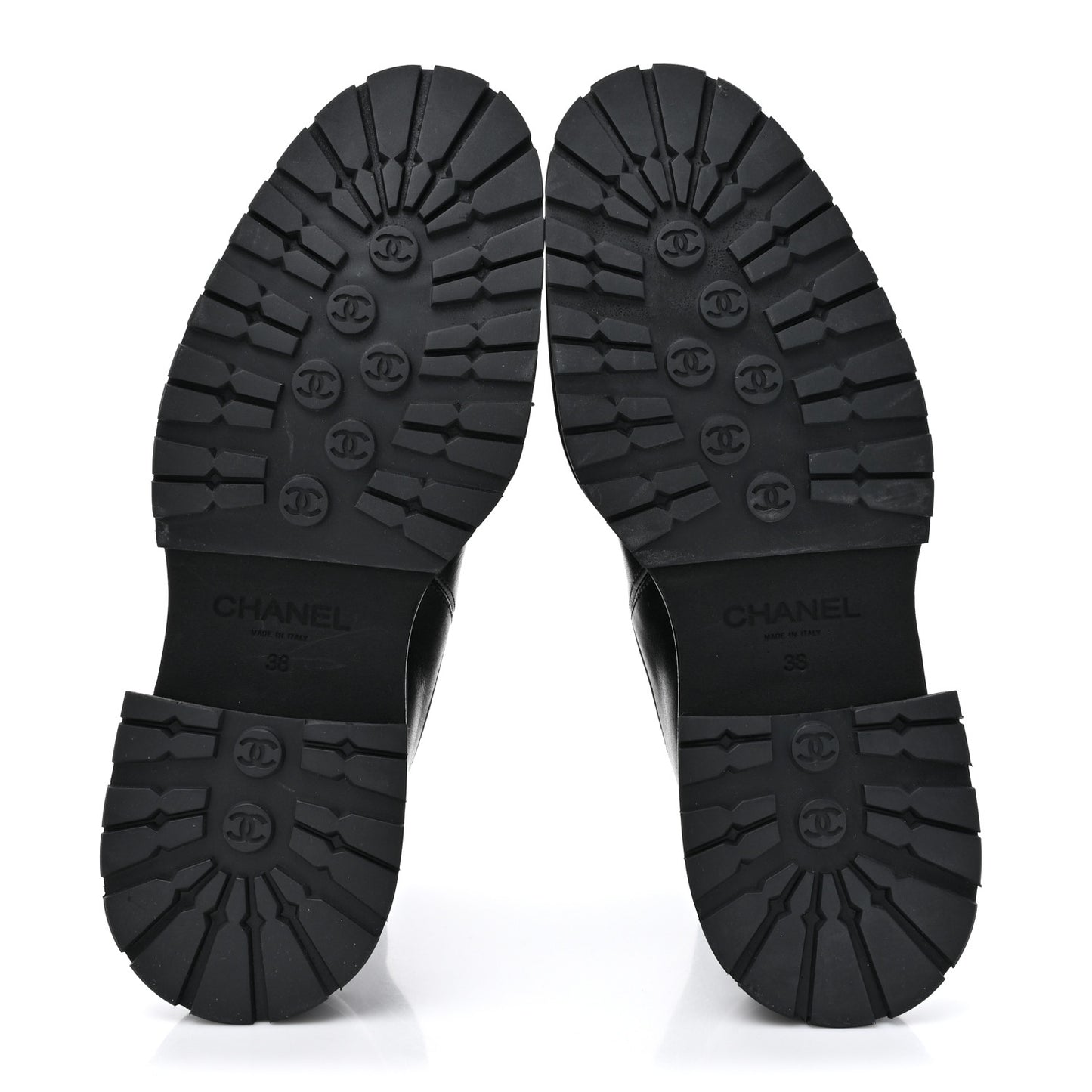 Calfskin Patent Cap Toe Ankle Boots 38 Black