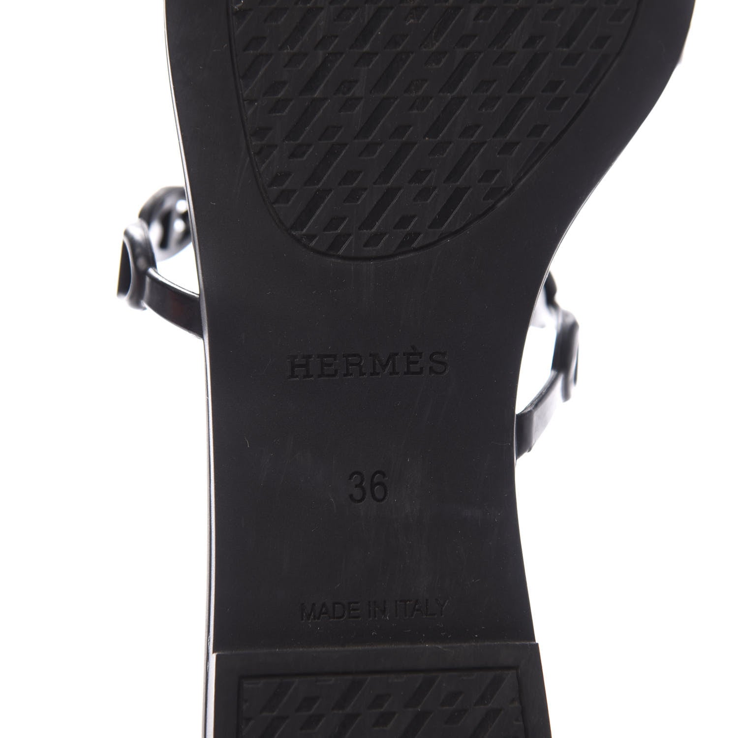 Hermes Rubber Chaine d'Ancre Rivage Sandals 36 Black 9 of 10
