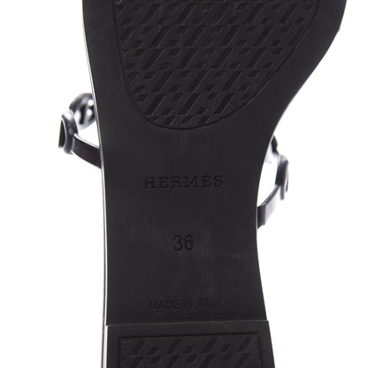 Hermes Rubber Chaine d'Ancre Rivage Sandals 36 Black 9 of 10