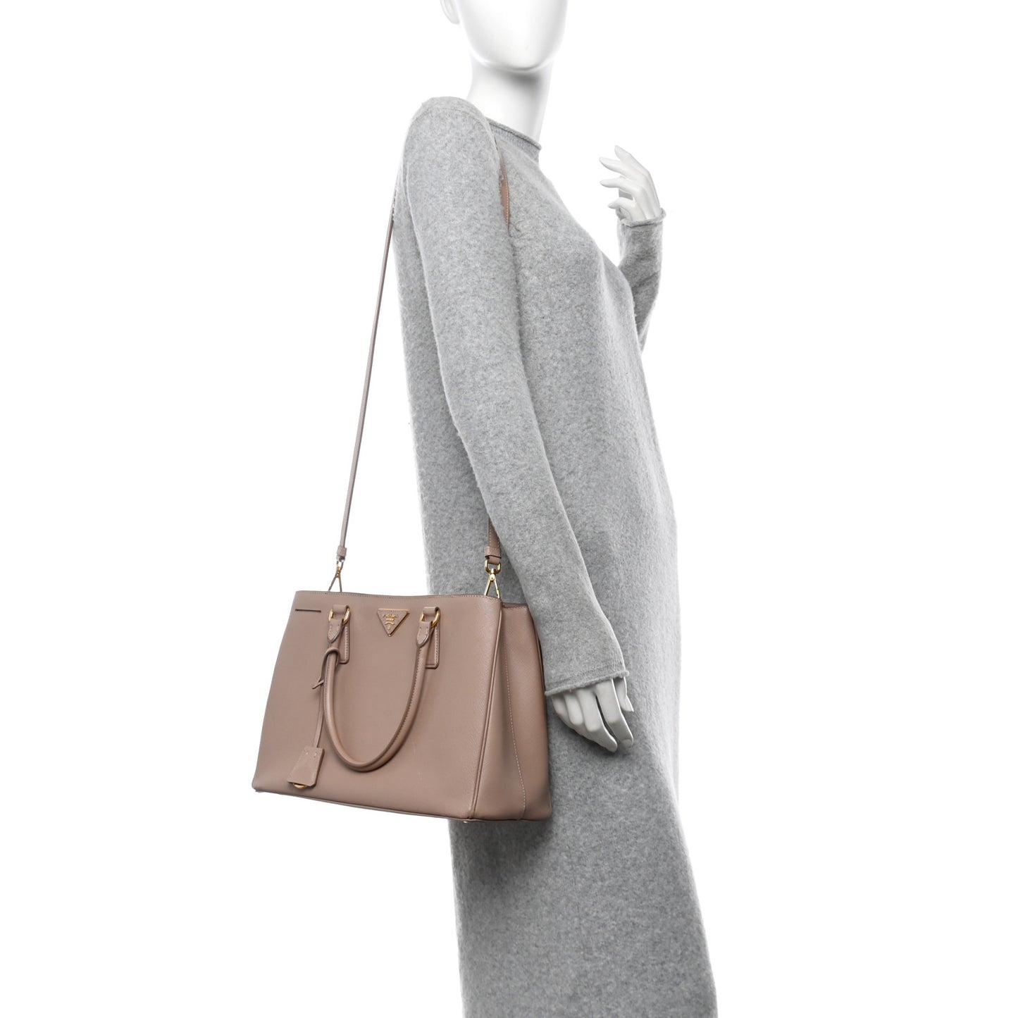 Saffiano Lux Medium Tote Cammeo