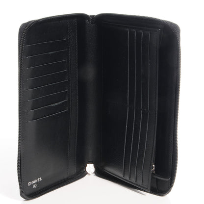 Chanel Caviar CC Large Zip Around Wallet Black 6 of 9