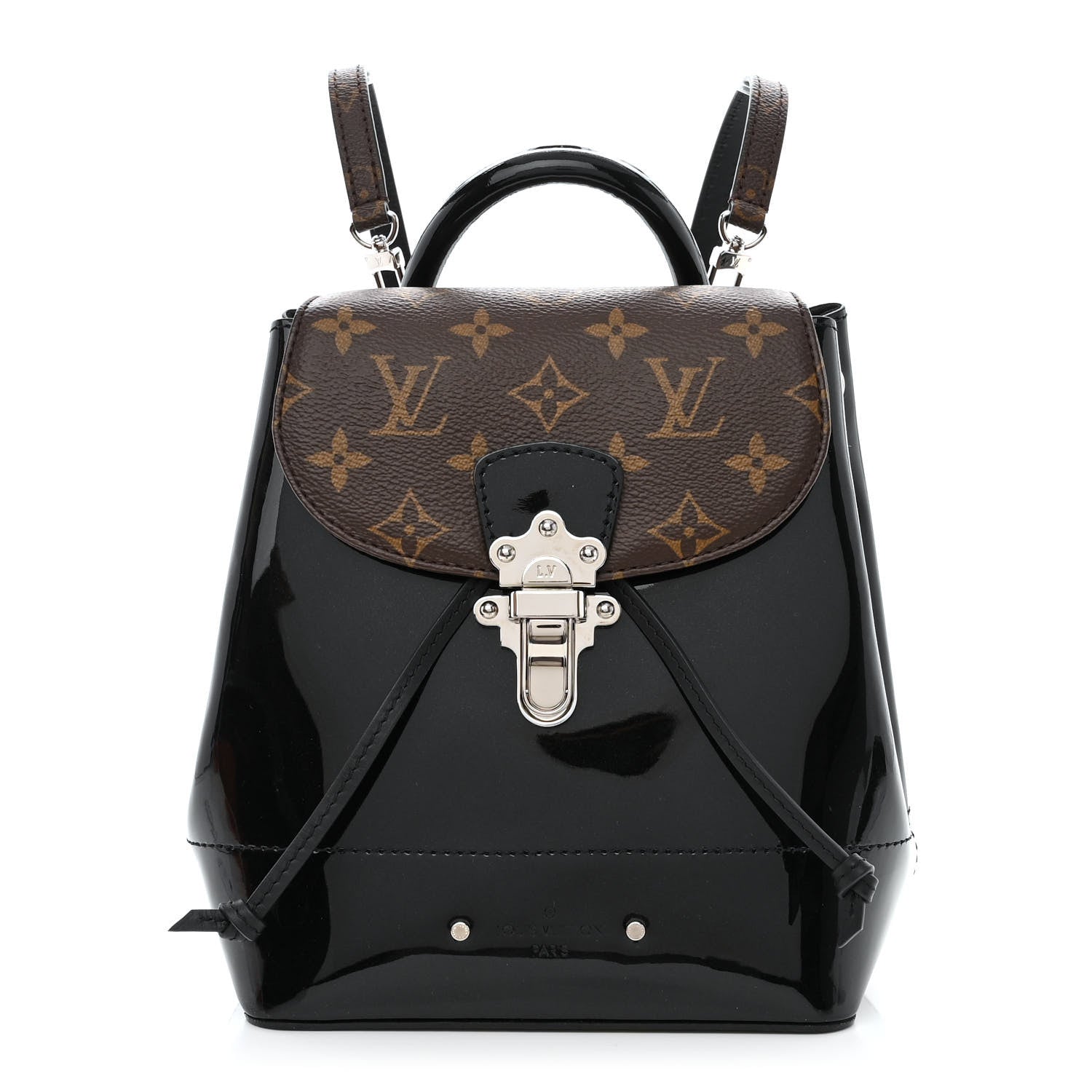 Louis Vuitton Patent Monogram Hot Springs Backpack Black 1 of 10