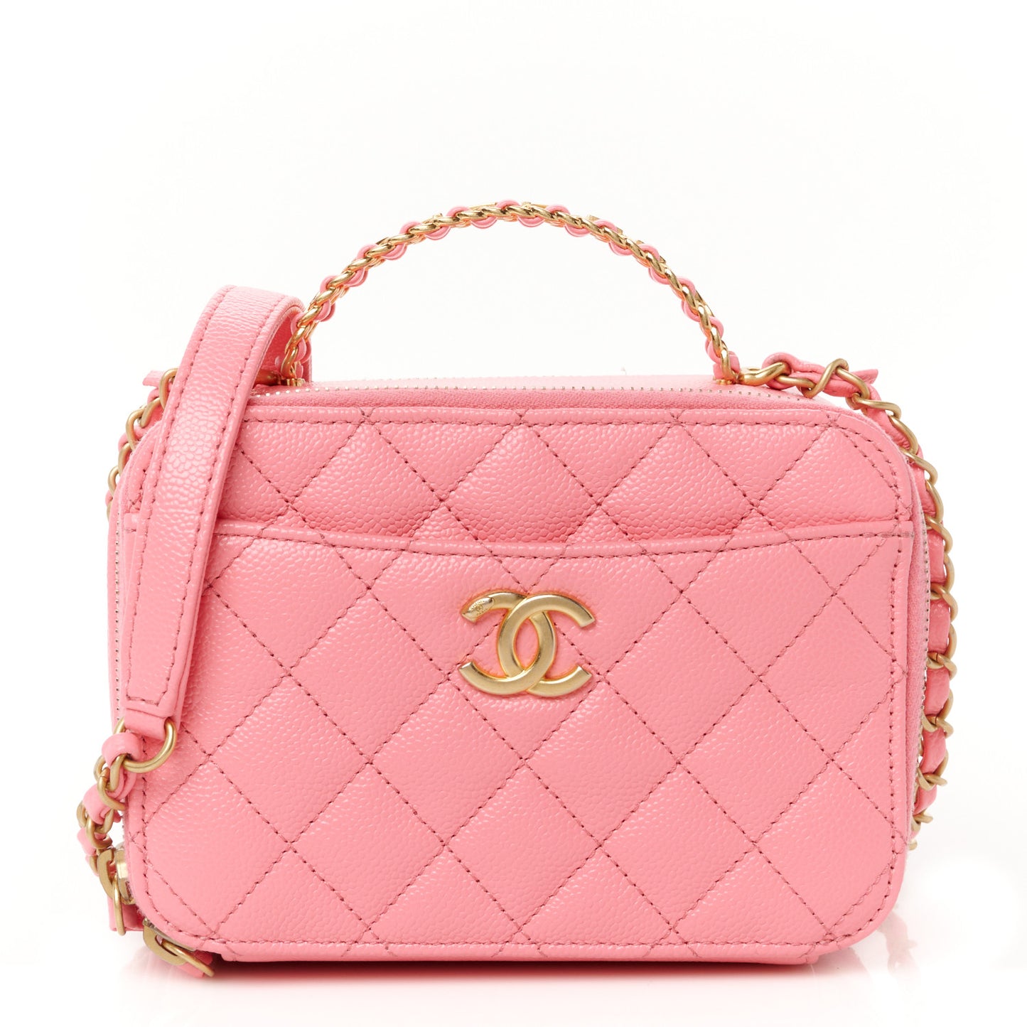 Caviar Quilted Pick Me Up Mini Vanity Case Pink