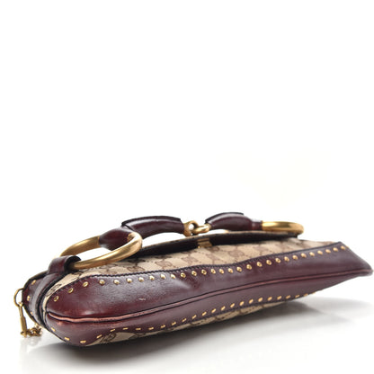 Gucci Monogram Studded Horsebit Clutch Bordeaux 4 of 14