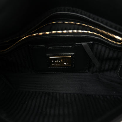 Fendi Vitello Flamingo Enamel Baguette Black 5 of 10