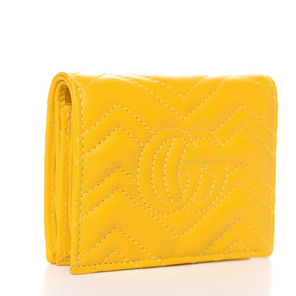 Gucci Calfskin Matelasse GG Marmont Card Case Stone Topaz 3 of 8