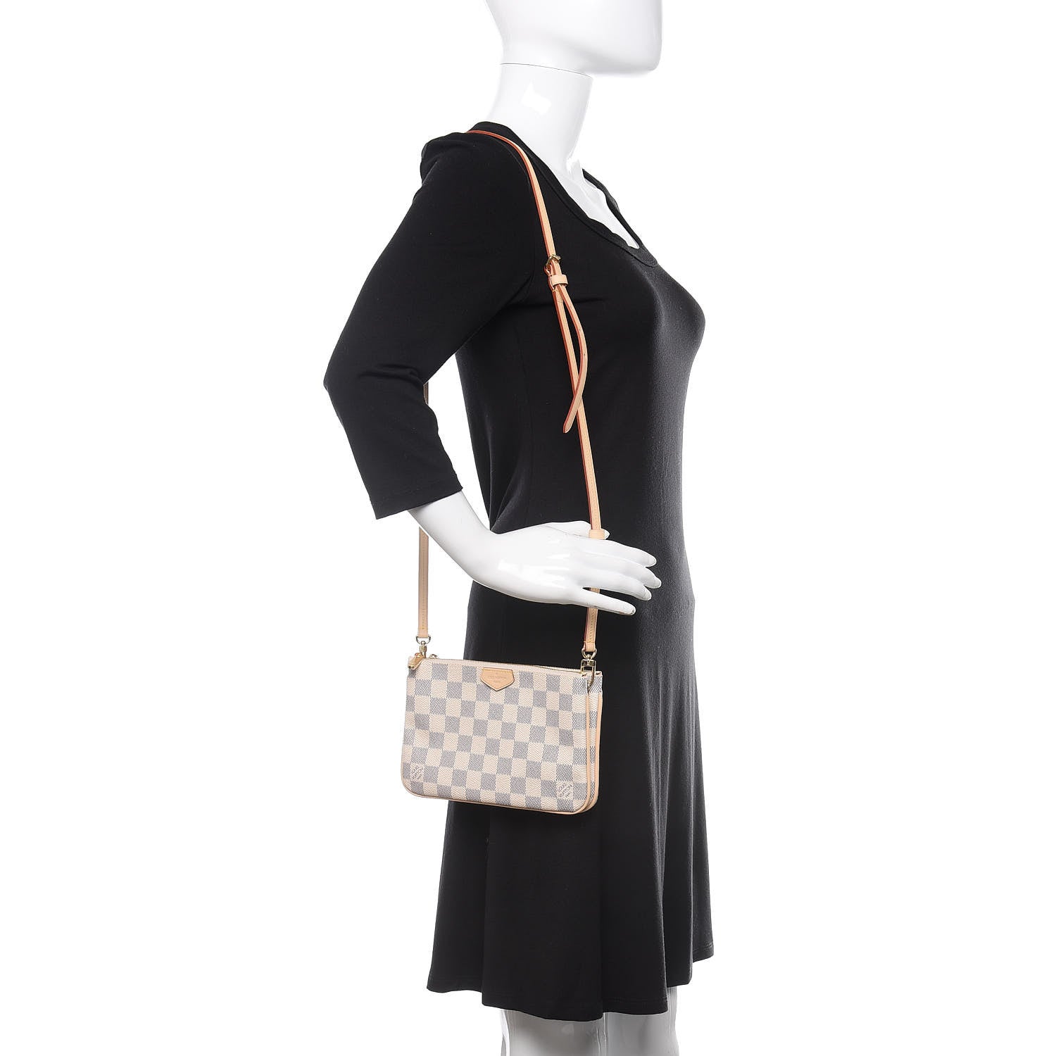 Louis Vuitton Damier Azur Double Zip Pochette 3 of 11