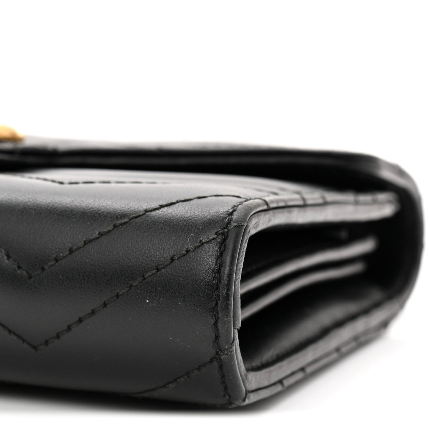 Calfskin Matelasse GG Marmont Chain Wallet Black