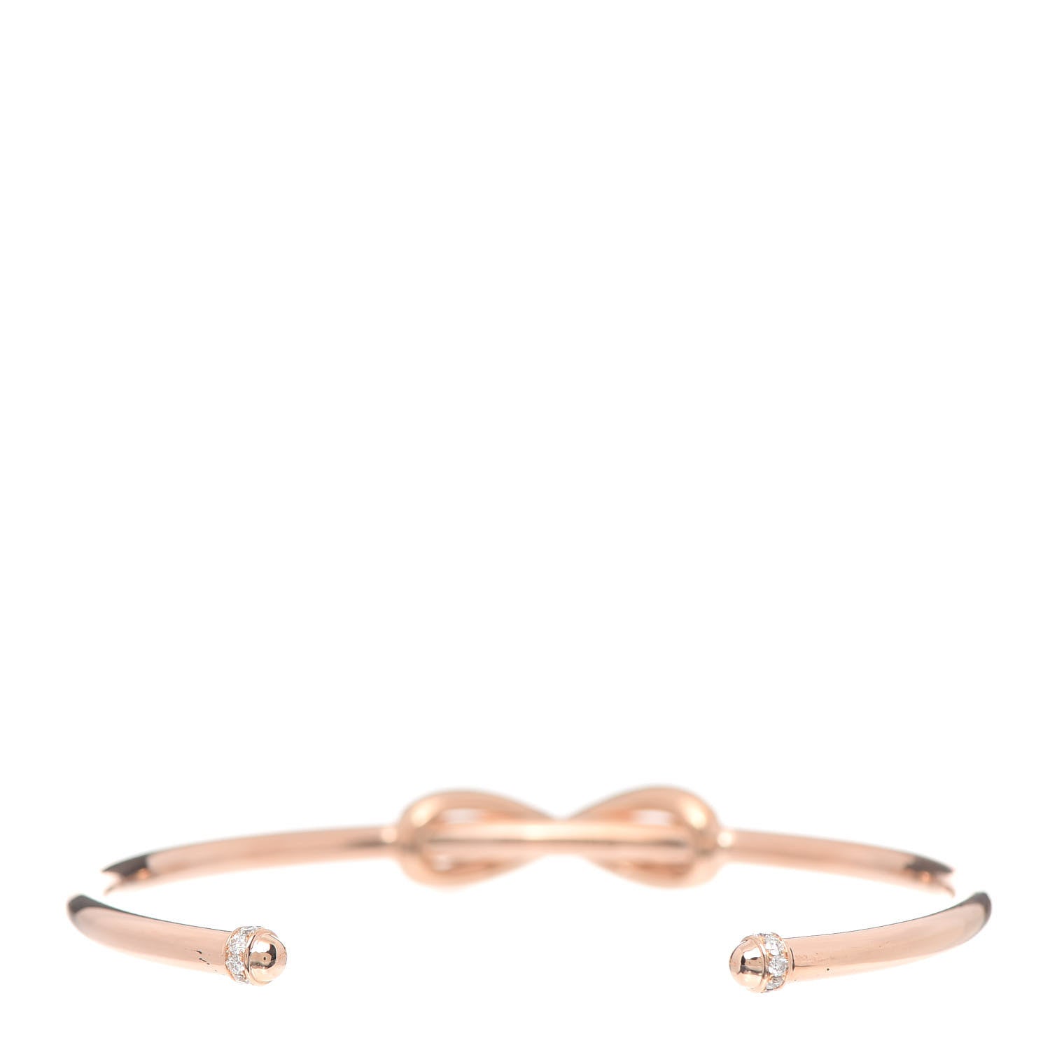 Tiffany 18K Rose Gold Diamond Infinity Cuff Bracelet 3 of 5