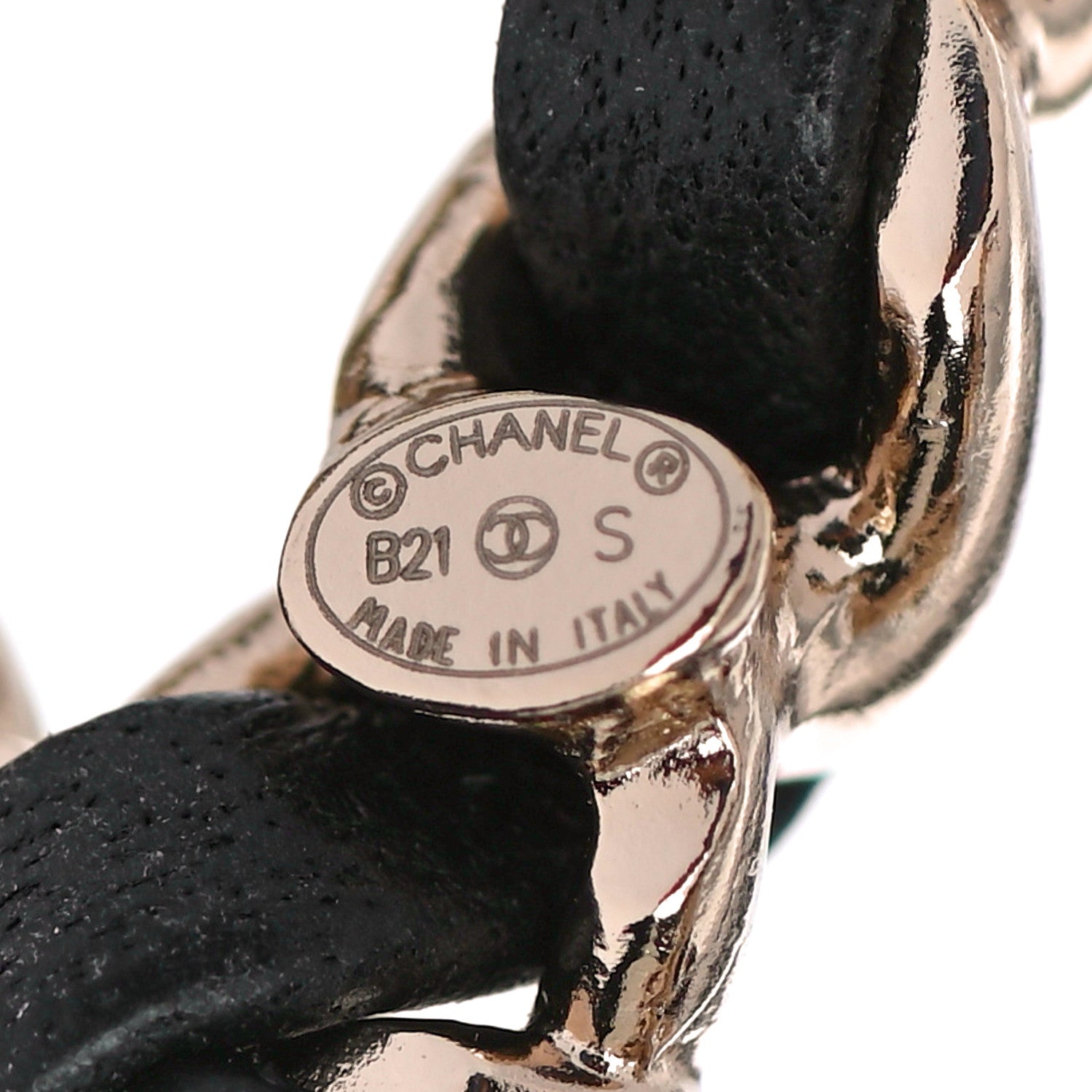 Chanel Lambskin Chain CC Brooch Black Gold 4 of 5