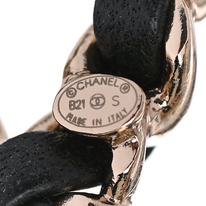 Chanel Lambskin Chain CC Brooch Black Gold 4 of 5