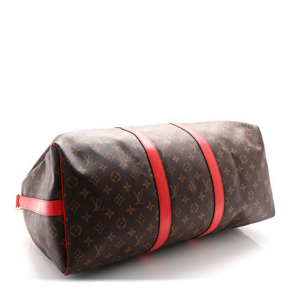 Louis Vuitton Calfskin Monogram Keepall Bandouliere 50 Coquelicot 3 of 9