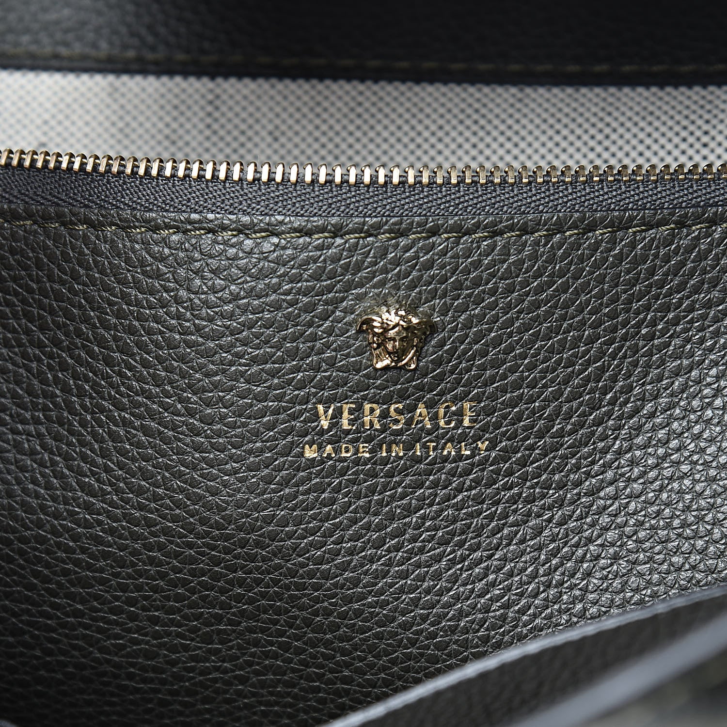Versace Calfskin Large Palazzo Empire Bag Verde Scuro Black 7 of 11