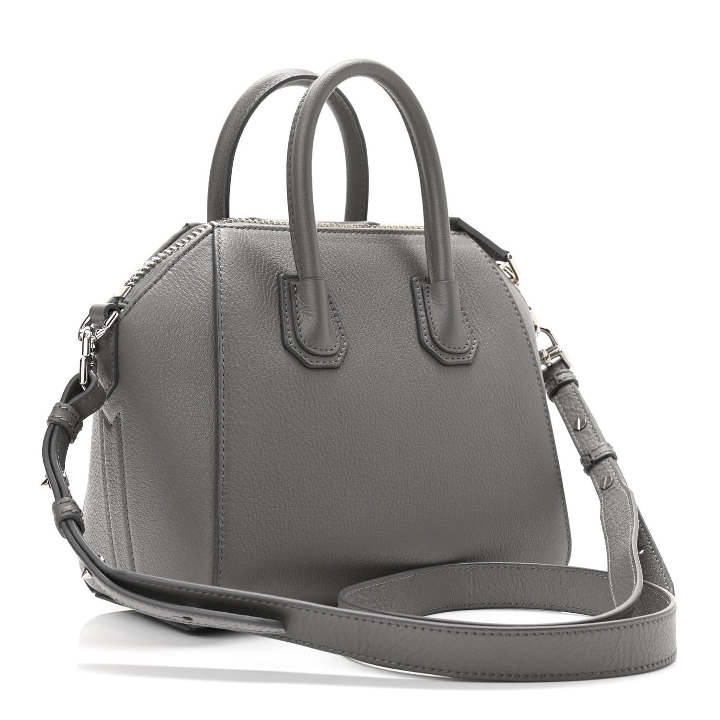 Sugar Goatskin Mini Antigona Pearl Grey