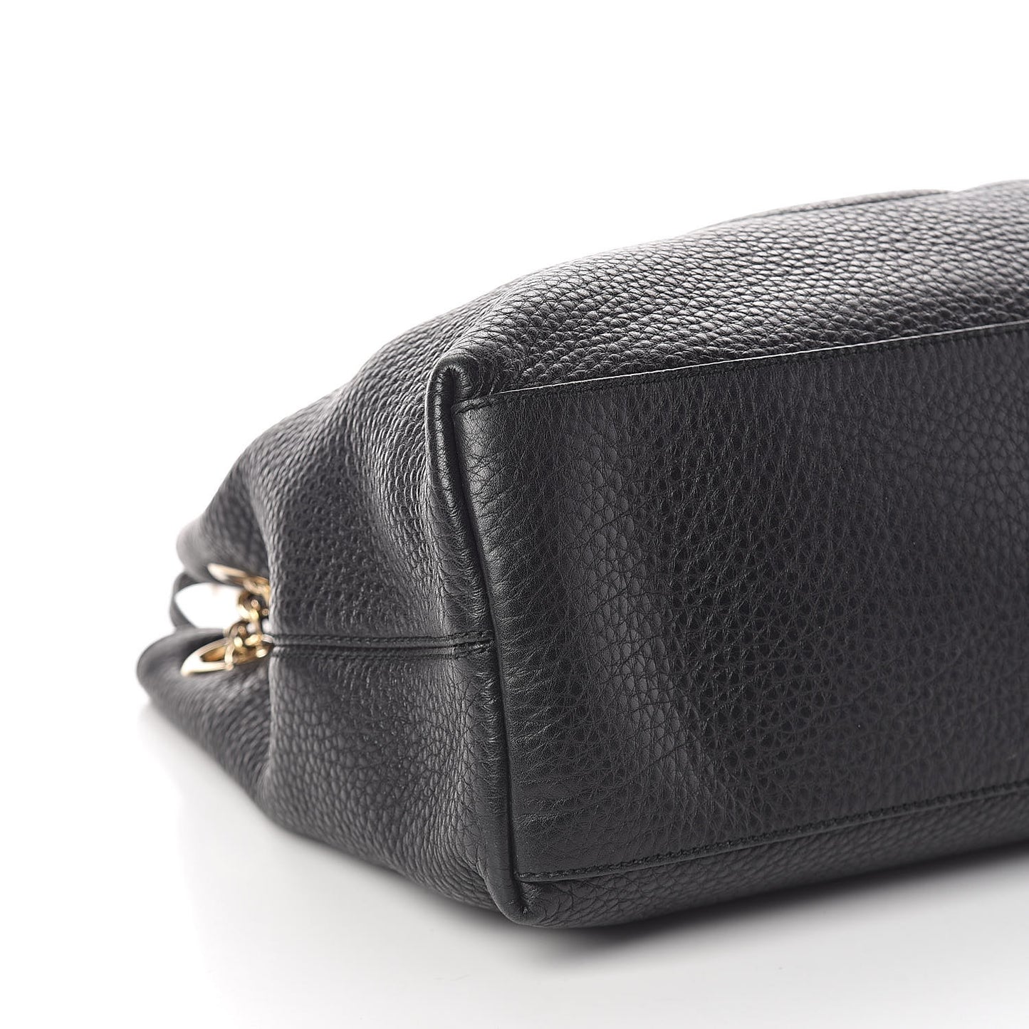 Pebbled Calfskin Medium Soho Chain Shoulder Bag Black