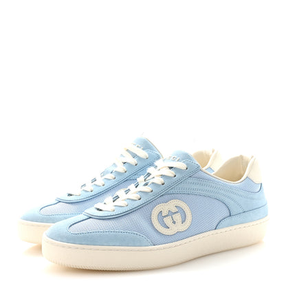 Gucci Suede Mesh Womens G75 Sneakers 38 Blue 4 of 10
