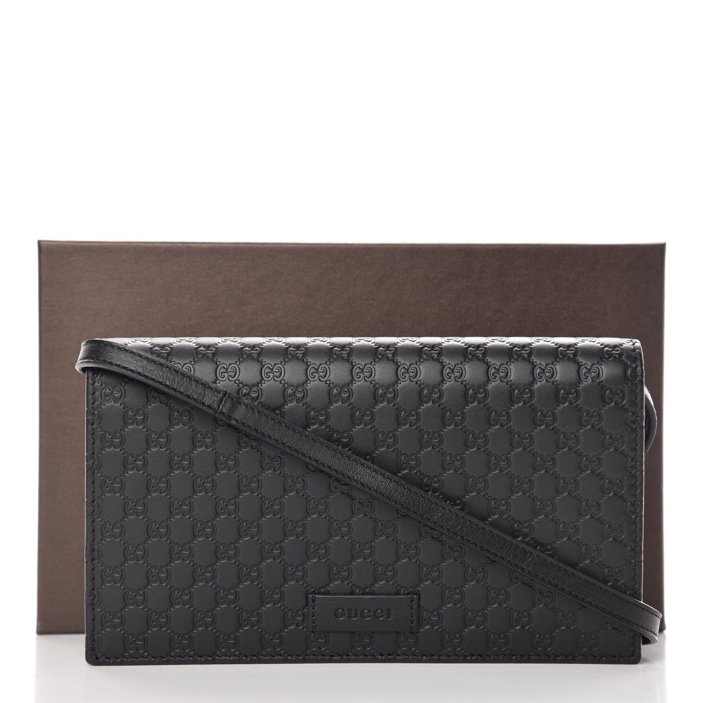 Microguccissima Crossbody Wallet Black