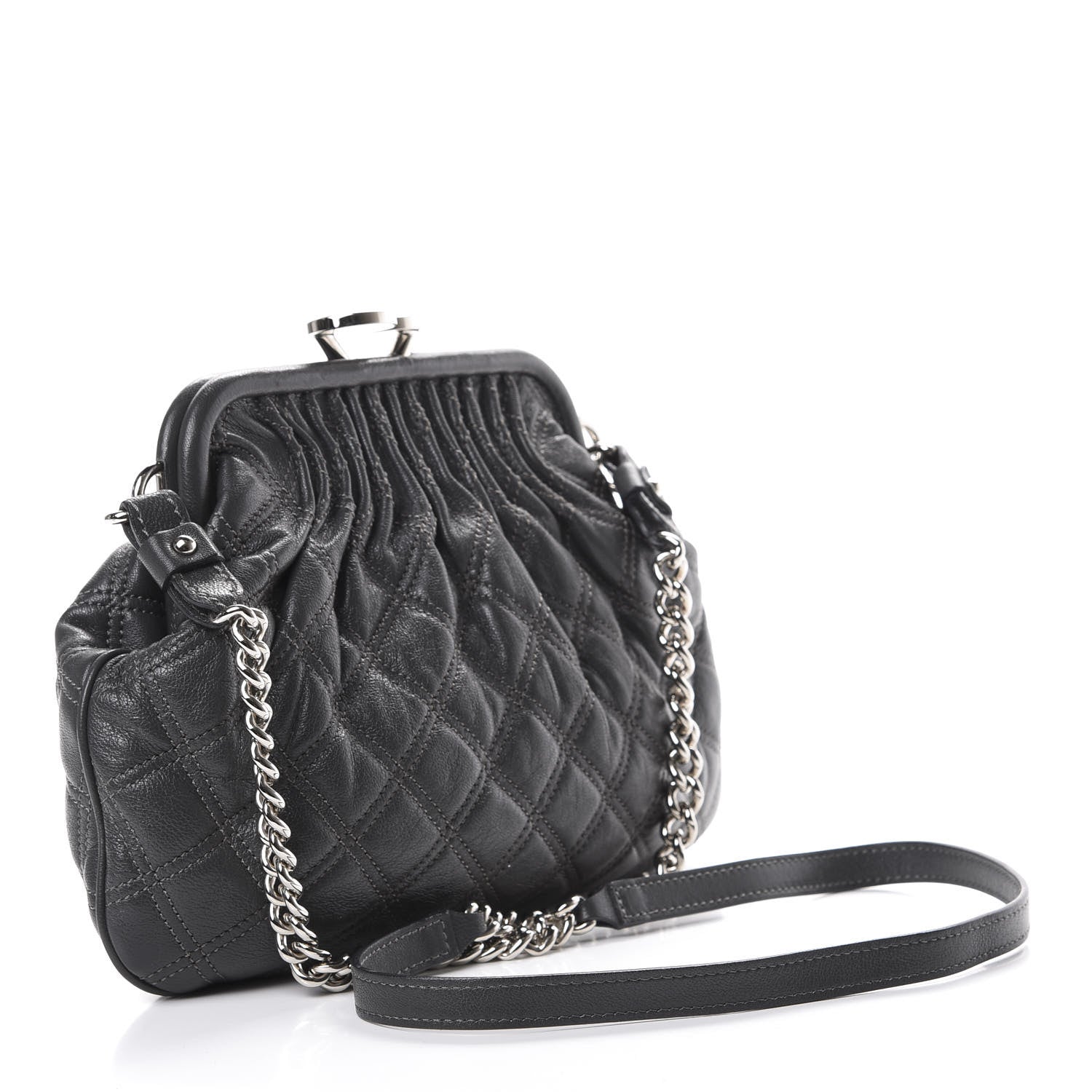 Marc Jacobs Calfskin Quilted Little Stam Dark Grey 2 of 9