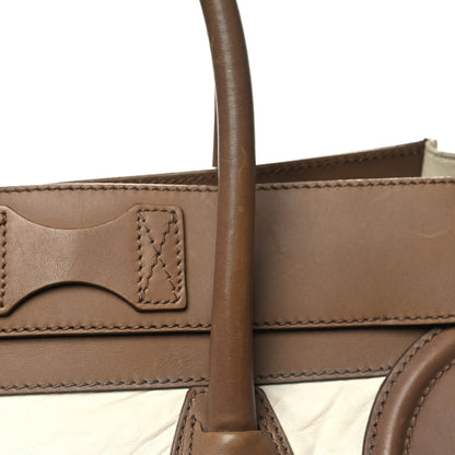 Celine Smooth Calfskin Shrunken Lambskin Mini Tri-Color Luggage Chalk 15 of 16