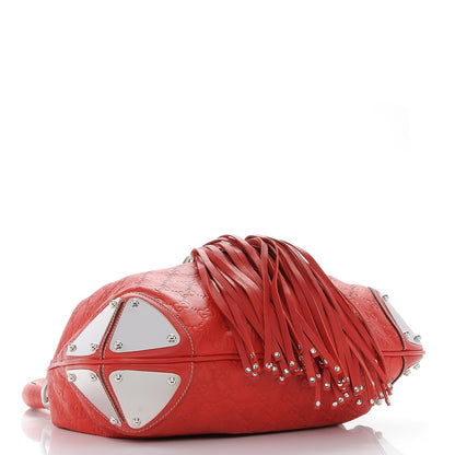 Gucci Guccissima Medium Indy Top Handle Hobo Red 5 of 8