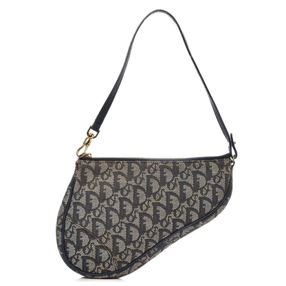 Christian Dior Monogram Mini Saddle Pochette Navy 1 of 11