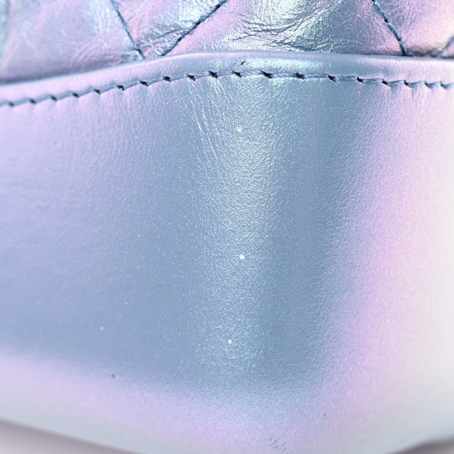 Iridescent Lambskin Calfskin Small Quilted Gabrielle Backpack Light Purple