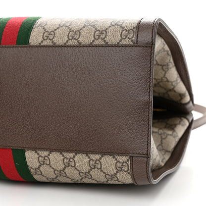 Gucci GG Supreme Monogram Web Medium Ophidia Tote Bag Brown 10 of 11