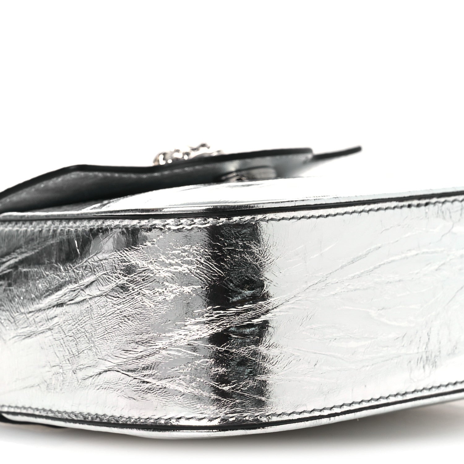 Versace Metallic Crackled Lambskin Mini La Medusa Silver 9 of 10