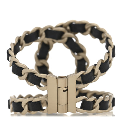 Chanel Lambskin Chain CC Cuff Black Gold 3 of 5