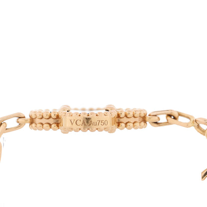 Van Cleef & Arpels 18K Rose Gold Gray Mother of Pearl 5 Motifs Vintage Alhambra Bracelet 3 of 4
