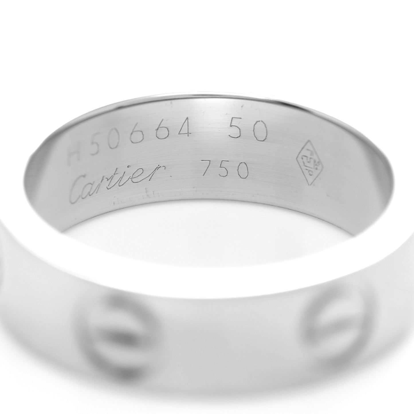 18K White Gold 5.5mm LOVE Ring 50 5.25