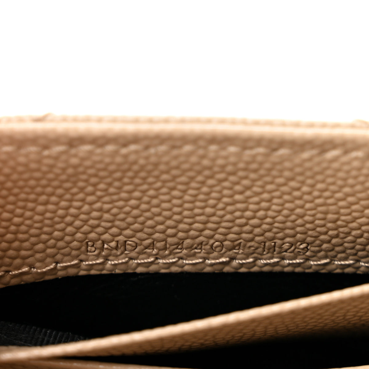 Grain De Poudre Matelasse Chevron Small Monogram Envelope Wallet Dark Beige