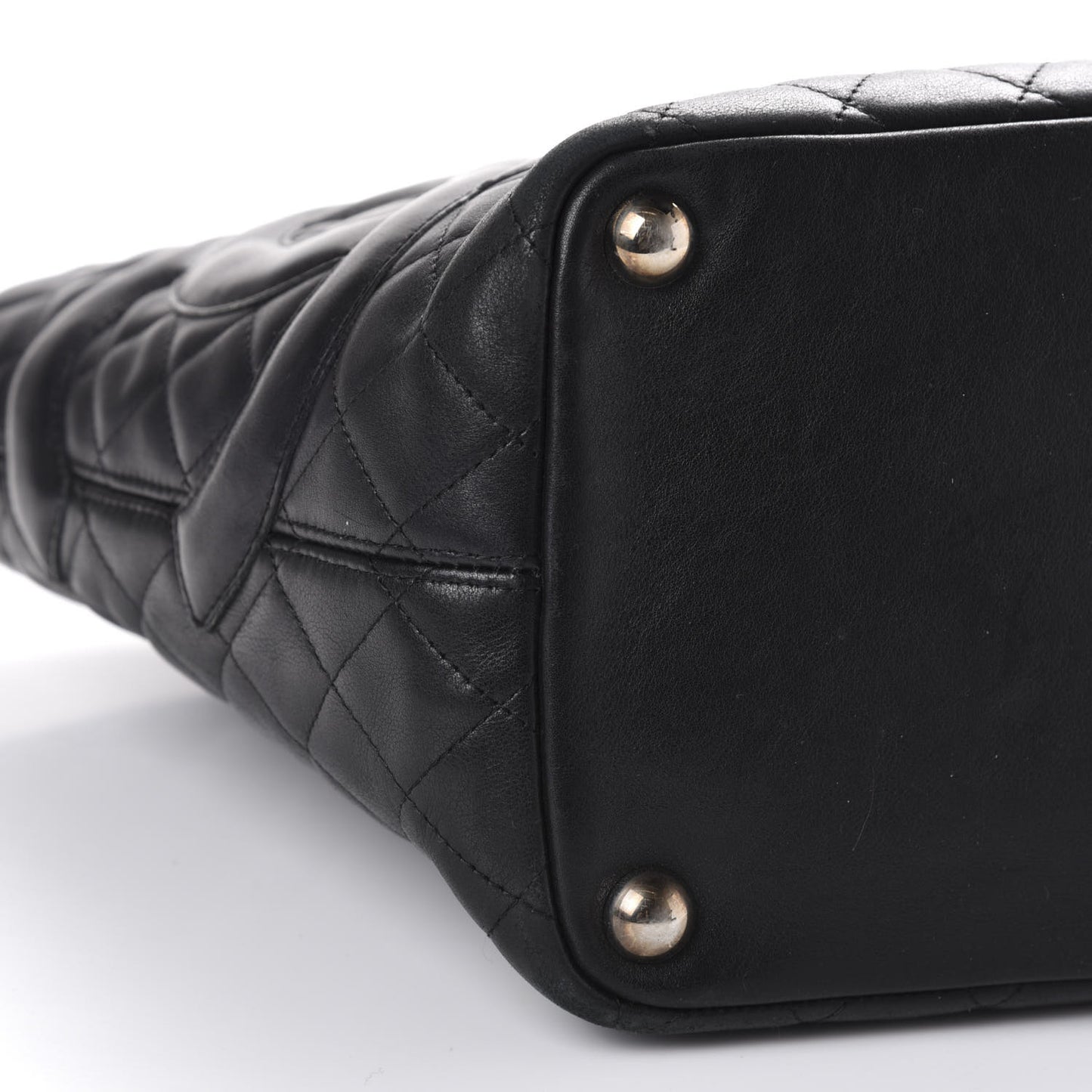 Calfskin Quilted Large Cambon Tote Black
