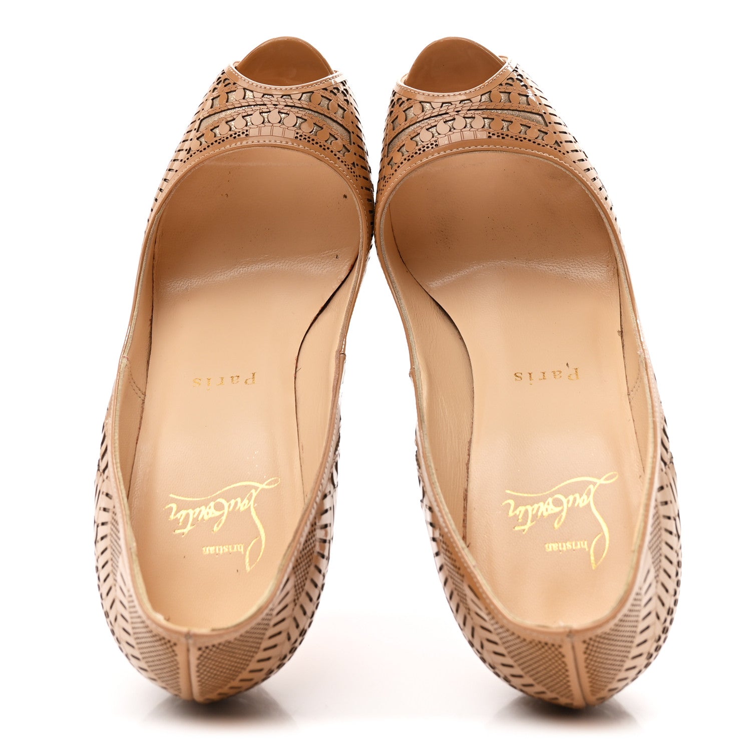 Christian Louboutin Patent Suede Burma Laser Cut Suellena 120