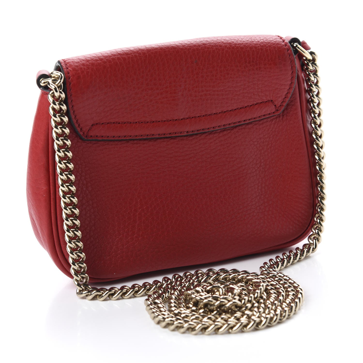 Gucci Pebbled Calfskin Small Soho Flap Crossbody Red 3 of 11