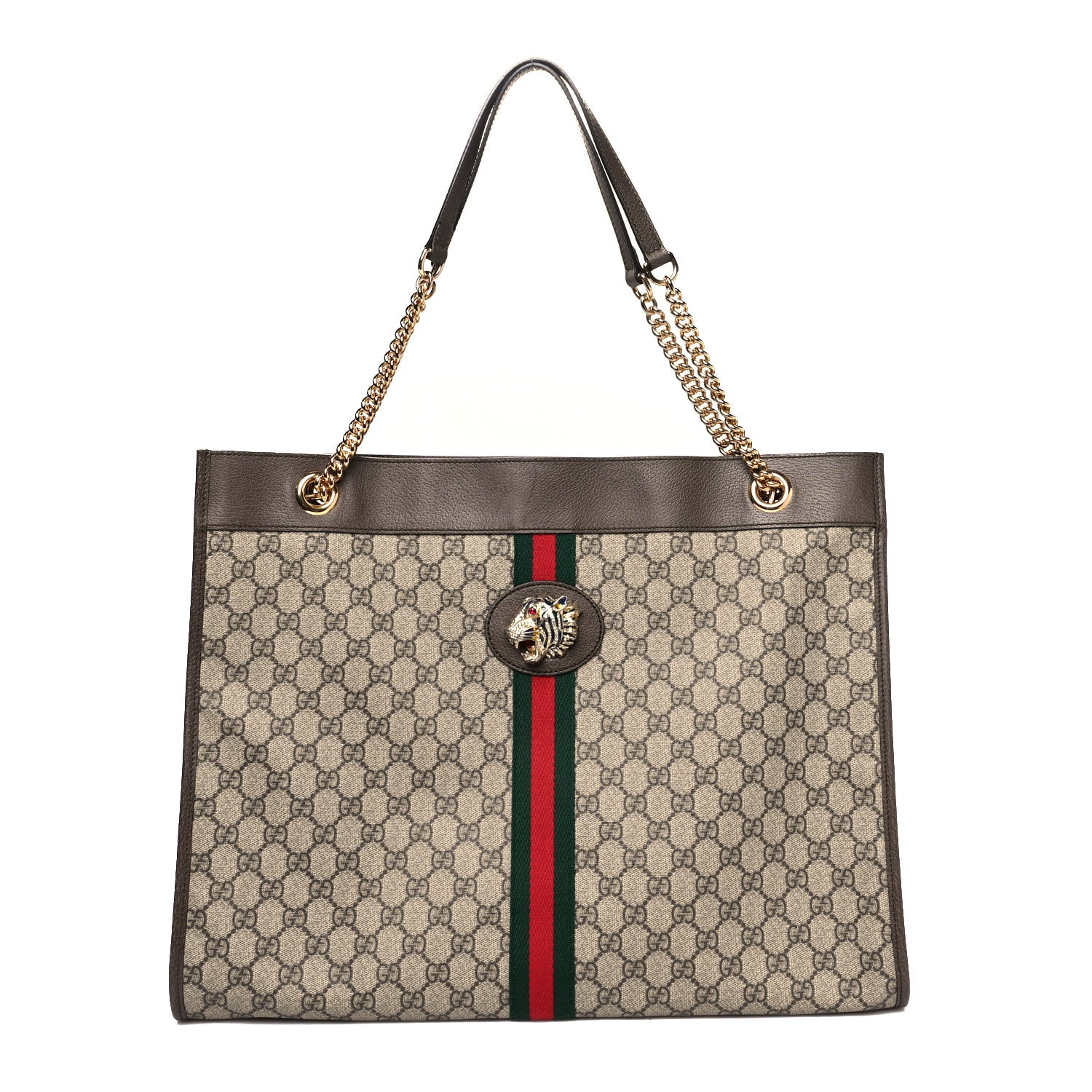 Gucci GG Supreme Monogram Large Rajah Chain Tote Beige New Acero 3 of 11