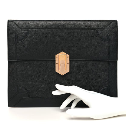 Hermes Epsom Fleche D Or Clutch Black 2 of 12