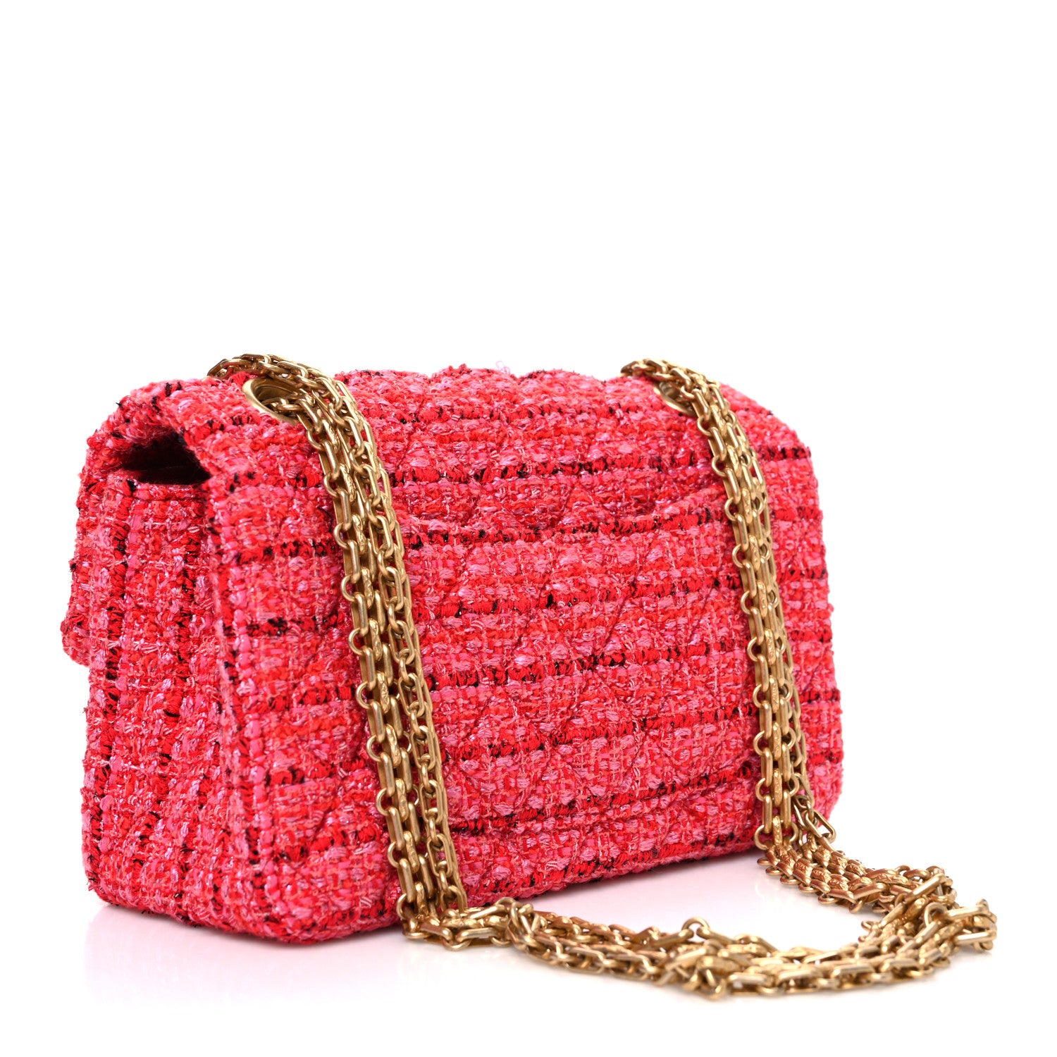 Chanel Tweed Quilted Mini 2.55 Reissue Flap Red Ecru Black 3 of 10