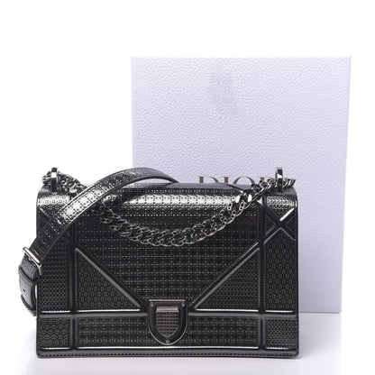 Christian Dior Metallic Patent Micro-Cannage Medium Diorama Flap Bag Onyx Black 11 of 11