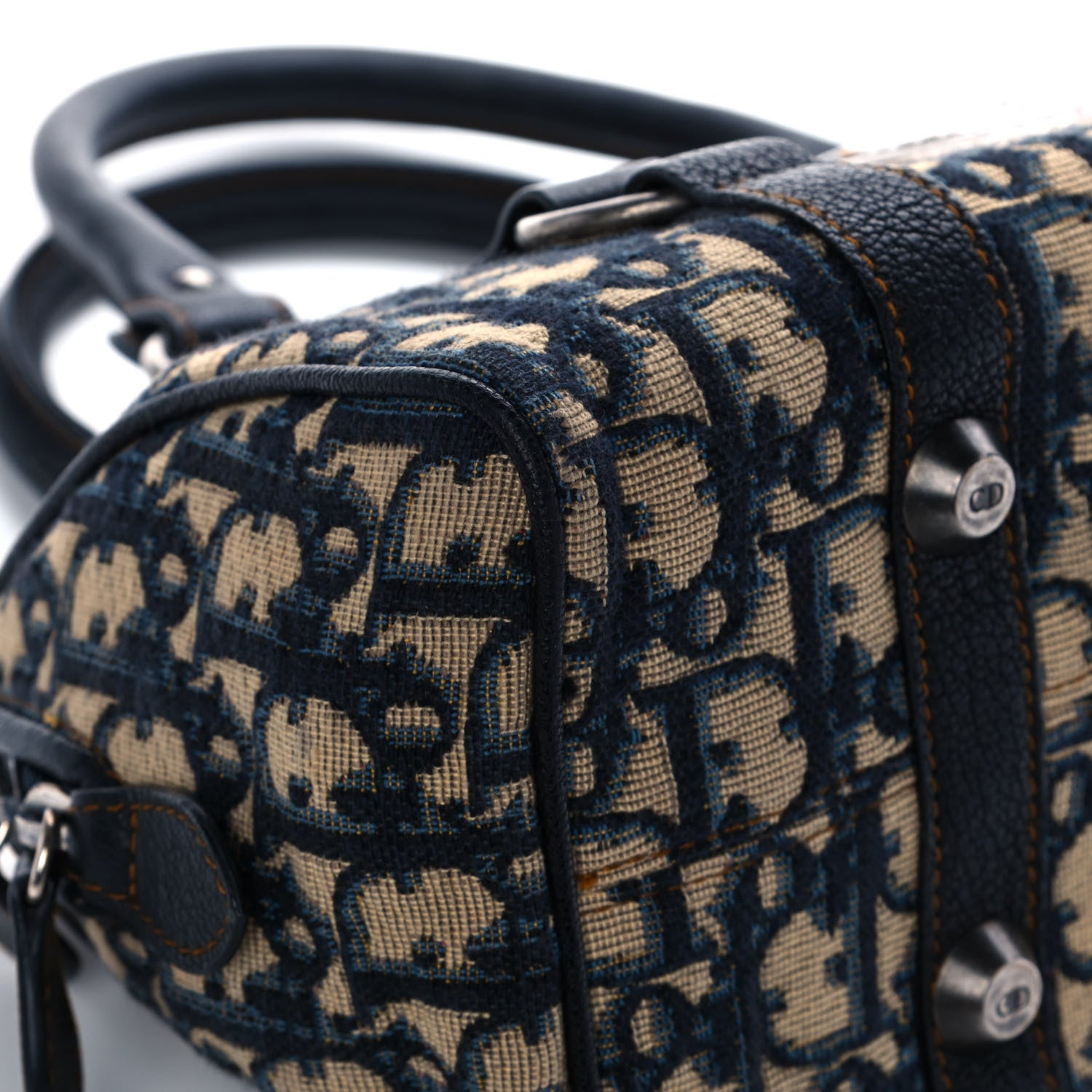 Christian Dior Monogram Boston Navy Blue 10 of 15