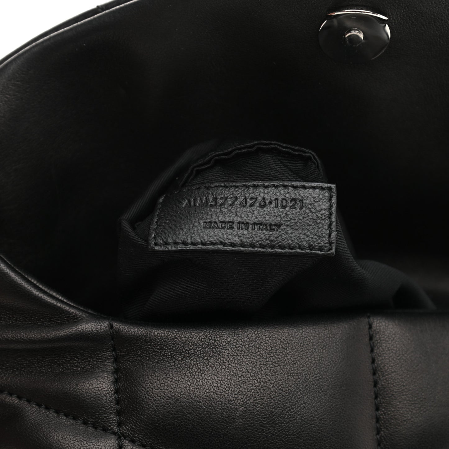 Lambskin Quilted Small Loulou Puffer Monogram Chain Satchel Black