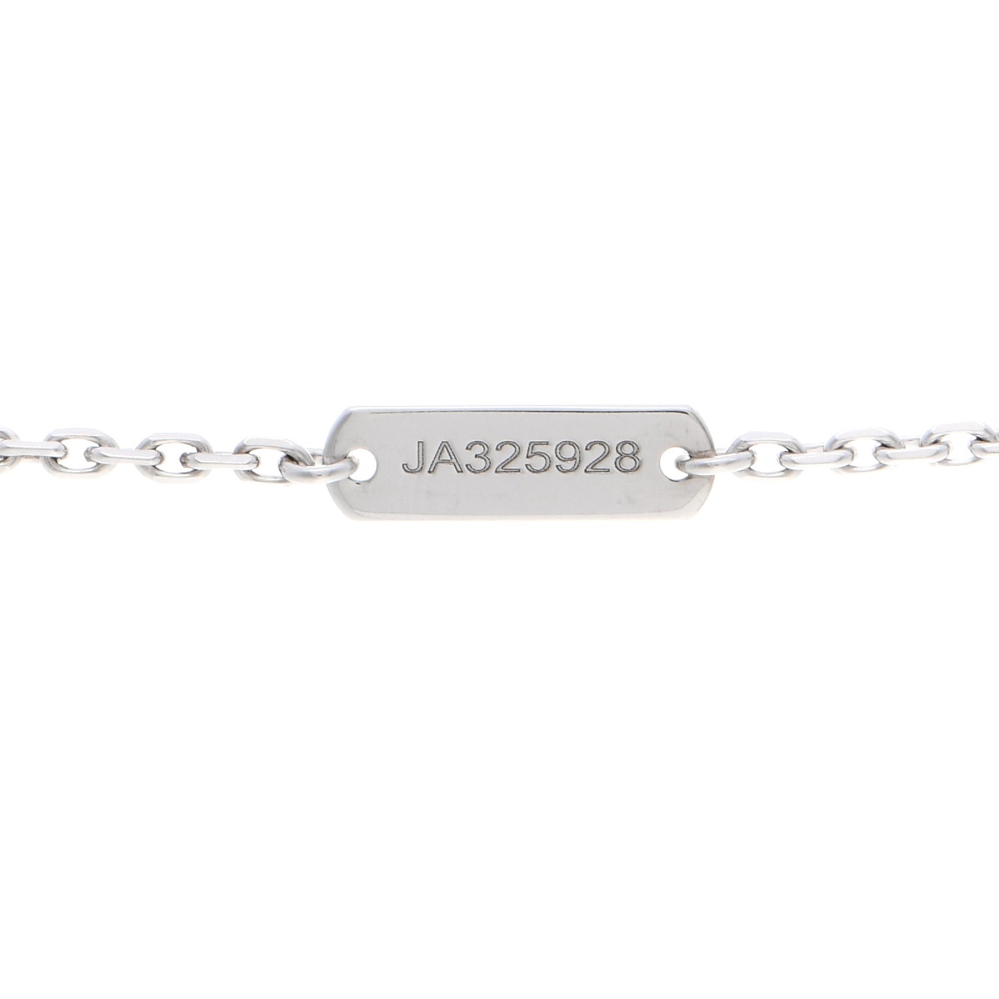 18K White Gold Chalcedony Vintage Alhambra Pendant Necklace