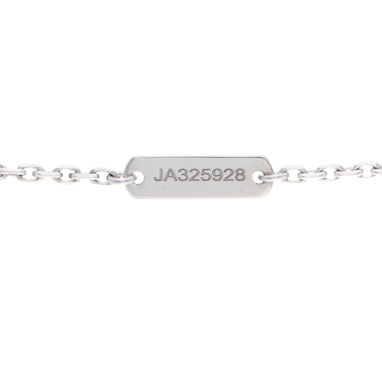 Van Cleef & Arpels 18K White Gold Chalcedony Vintage Alhambra Pendant Necklace 4 of 6